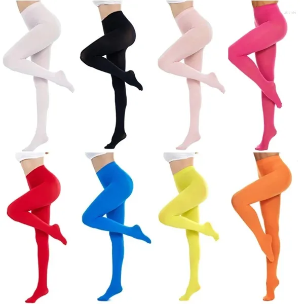 Chaussettes pour femmes, collants de couleur unie, pour pieds semi-opaques, extensibles, résistants à la course, haut de contrôle