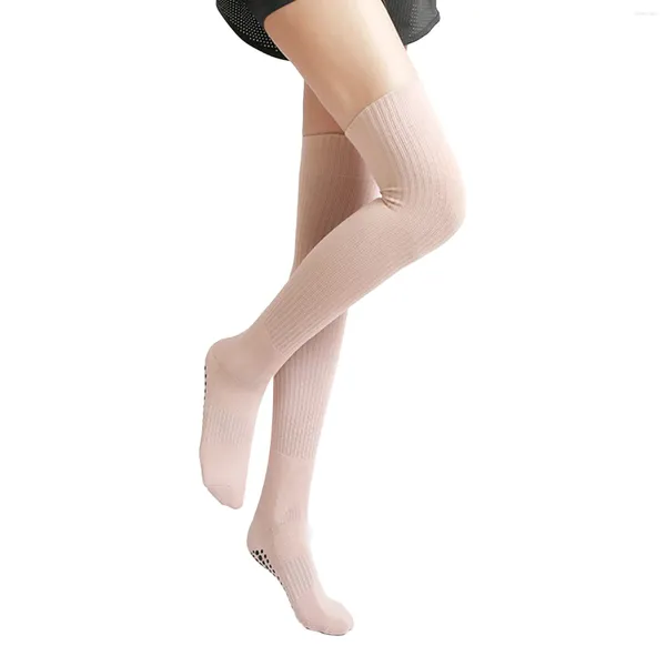 Calcetines de mujer lisos de tubo largo hasta la rodilla moda Sexy espectáculo de Navidad chica medias de Cosplay hasta la rodilla de talla grande