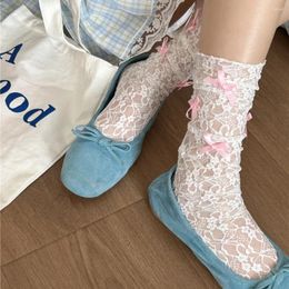 Chaussettes pour femmes spcity coréen Style à nœud papillon Pile pour une fille douce de la fille du printemps été