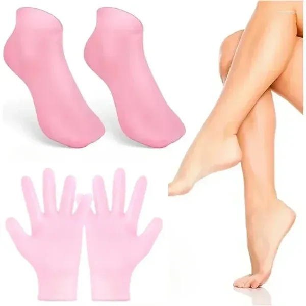 Mujeres calcetines spa guantes de silicona gulantes hidratantes exfoliantes de calcetín evidenciales de la piel muerta rompida eliminar el cuidado de la mano del pie protector