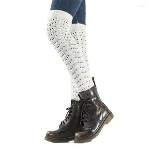 Femmes chaussettes Sparsil tricoté hiver chaud laine cuisse mollet bonneterie évider femme botte manchettes Cosplay Punk longue