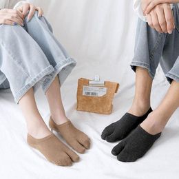Chaussettes en coton à deux orteils pour femmes, antidérapantes, Tabi Boat, respirantes, invisibles, basses, tongs d'été unisexes japonaises