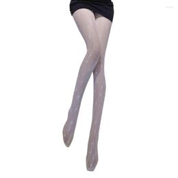 Femmes chaussettes étoile lune Jacquard résille collants gothique Sexy évidé maille collants M6CD