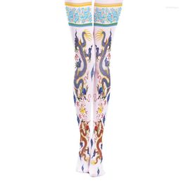 Mujer calcetines medias medias modelos de pasarela estampadas pantimedias 2023 medios pantis mujer patrón pintado a mano Velvet femenino sexy