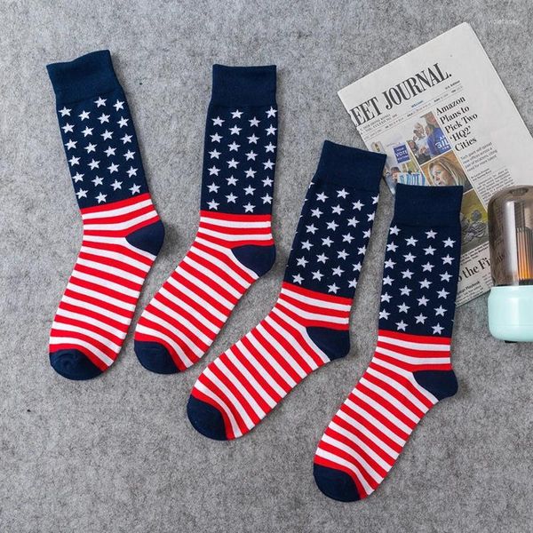 Chaussettes féminines rayées pour le drapeau américain Sports du tube