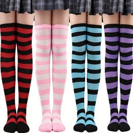 Vrouwen Sokken Student Kerst Striped Dij Kinderkousen Knie Halloween Cosplay Party