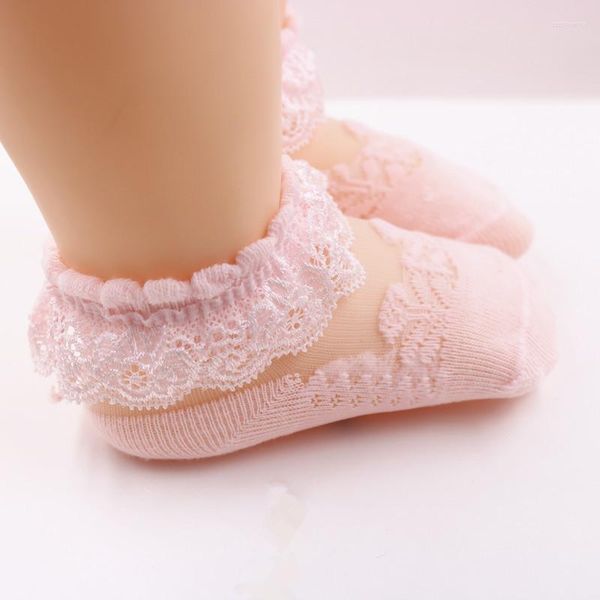 Chaussettes d'été en soie glacée pour femmes et filles, dentelle fine en cristal, bord fleuri, aérées