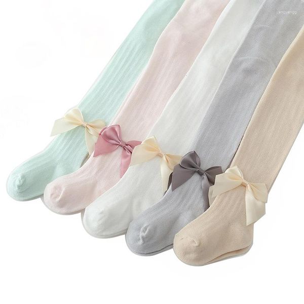 Mujeres calcetines de verano chicas pantimedias suave algodón suave de malla transpirable decoración de la corneta de lazo medias para niños.