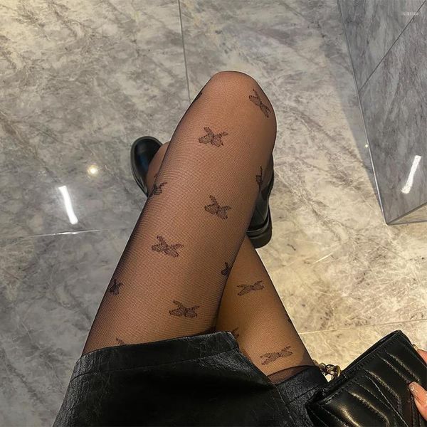 Femmes Chaussettes D'été En Nylon Imprimer Femmes Collants Sexy Lingerie Femme Bonneterie Collants Sans Couture Serré Style Japonais Lolita Bowknot