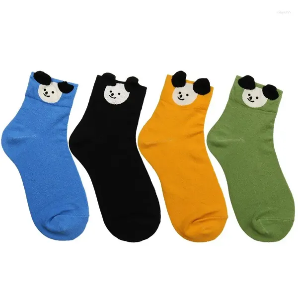 Chaussettes d'été pour femmes, Design de Niche Original, courtes et fines, oreilles 3D, mode Kawaii, bleu, noir, vert, jaune, bracelets de cheville