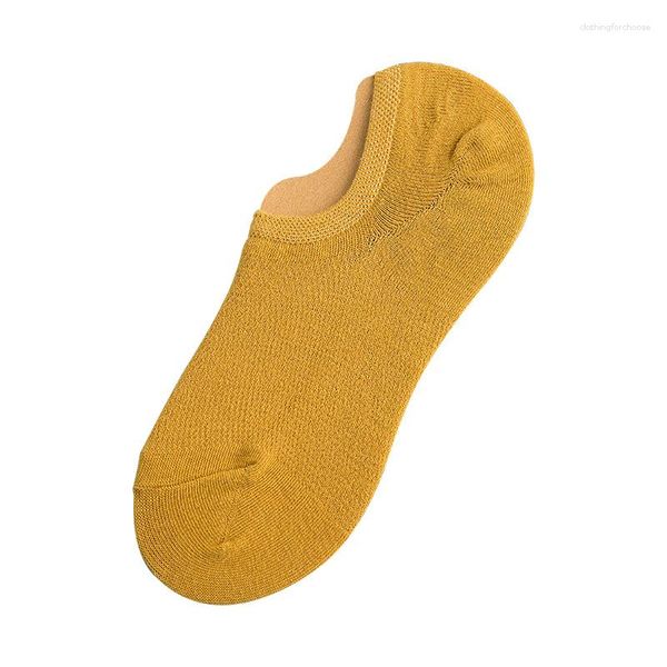 Calcetines de mujer Verano Mujer Delgado Invisible Antideslizante Corte ligero Corto Algodón sólido 5 pares