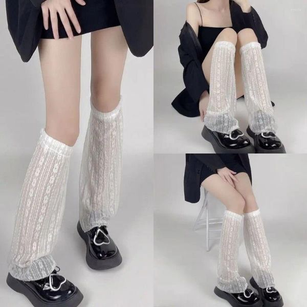 Chaussettes de femmes super douce en dentelle suspension décontractée y2k lolita maillage transparent sque