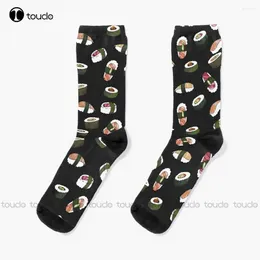 Women Socks Sushi (On Black) Food Japanese Shushis Athletic Men Unisex Adult Teen Youth Personalized Custom
