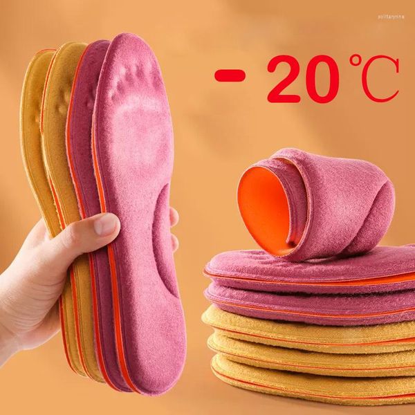 Chaussettes pour femmes, semelles intérieures absorbant la sueur, baskets d'hiver, bottes, coussinets de chaussures auto-chauffants, pieds chauds, mousse à mémoire de forme, soutien de la voûte plantaire, peluche épaississante