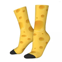 Chaussettes de femmes bases de fromage sucré harajuku desgin moyens doux élégant hiver extérieur sportif anti-glissement graphique