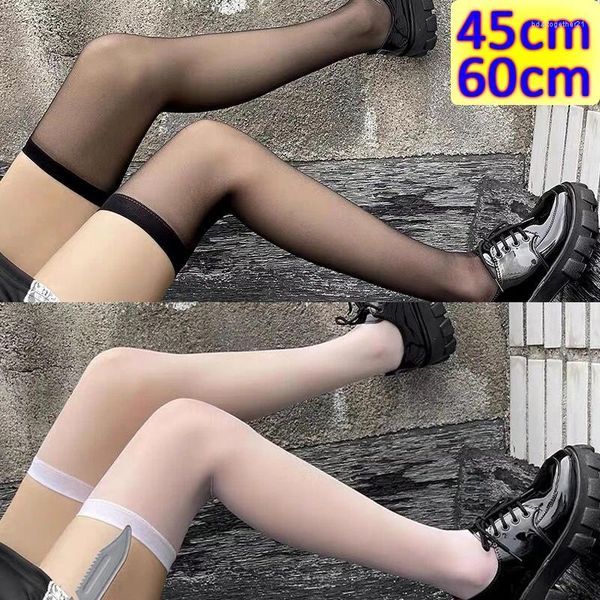 Chaussettes en dentelle fine et douce pour femmes, bas transparents, Lolita, cuisses hautes, longues, gothiques, Punk, filles, Legging en Nylon Sexy, demi-chaussette Cosplay