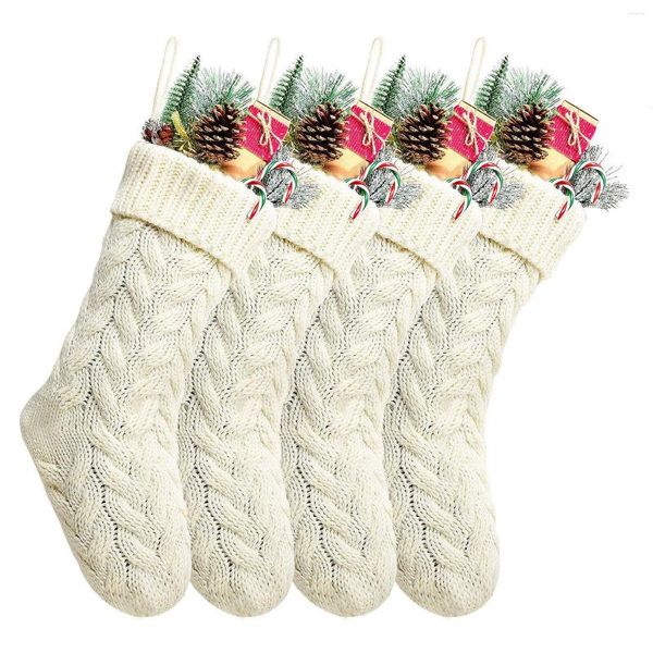 Calcetines de mujer Medias temporales 18 calcetín personalizado pulgadas relleno Navidad tejido paquete 4 saco decoración