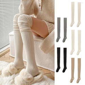 Calcetines de mujer medias térmicas Otoño Invierno medias de empalme de tubo alto calcetines hasta la rodilla estilo pijo Coreano calcetín Casual