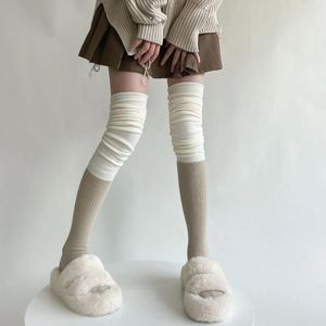 Vrouwen sokken thermische kousen herfst winter dik warm dij hoge zachte pluche lang