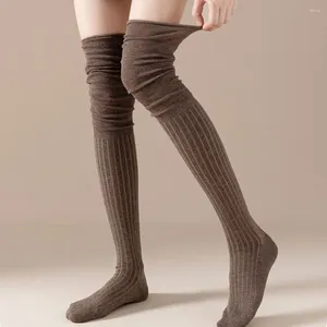 Vrouwen sokken dij hoge kousen boven knie lange sok warm gebreide laars been warmer Japanse jk cotton tall buis leggings