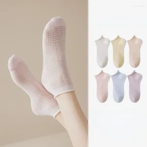 Chaussettes féminines en maillage mince invisible mujer non glissée en silicone chausette cheville bas femelle not de spectacle respirant