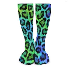 Chaussettes de femmes Two Tone Automn Leopard Stockings Stockings Skateboard graphique respirant drôle Anti Slip