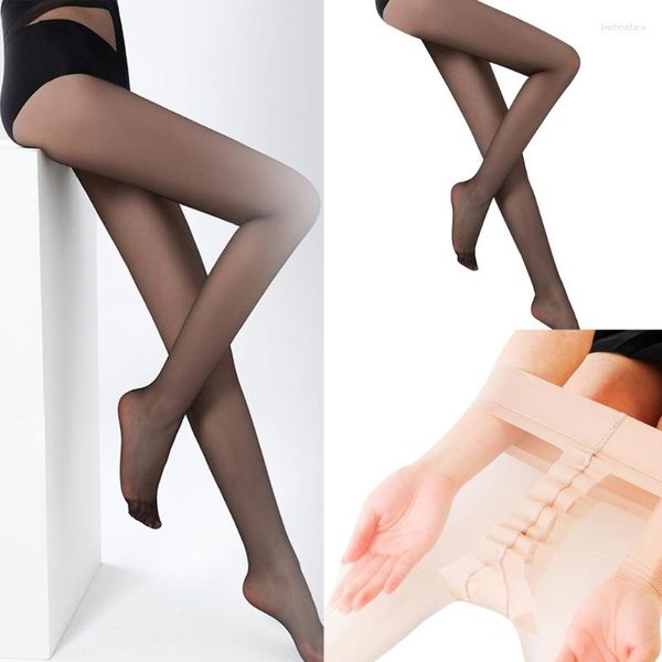 Chaussettes Ultra-fines pour femmes, collants transparents, transparents, invisibles, entrejambe en T, bas goutte