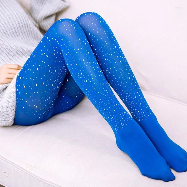 Chaussettes en velours pour femmes, collants Slim, Style mode, Sexy, couleur unie, brillant, respirant, une pièce, automne hiver