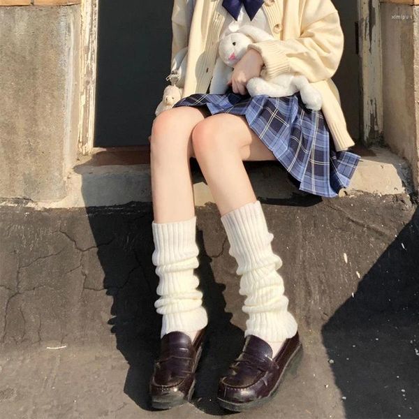 Calcetines de mujer Vintage Harajuku japonés Lolita gótico mallas largas de punto polainas hasta la rodilla gótico invierno puño tobillo calcetín