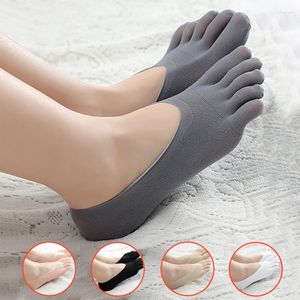 Femmes chaussettes VIP Link 5pcs Summer Feme Femme UltraHin Sock UltraHin Toe Funny Invisible Sokken Silicone Anti-Skid Anti-Friction