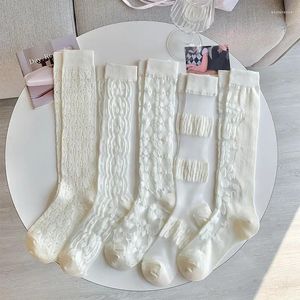 Chaussettes de femmes blanches Fashion transparente en verre maille bas de soie ultrathin