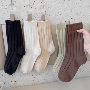 Femmes chaussettes hiver cachemire laine épaissir chaud Sox mode japonaise Harajuku couleur unie thermique longue