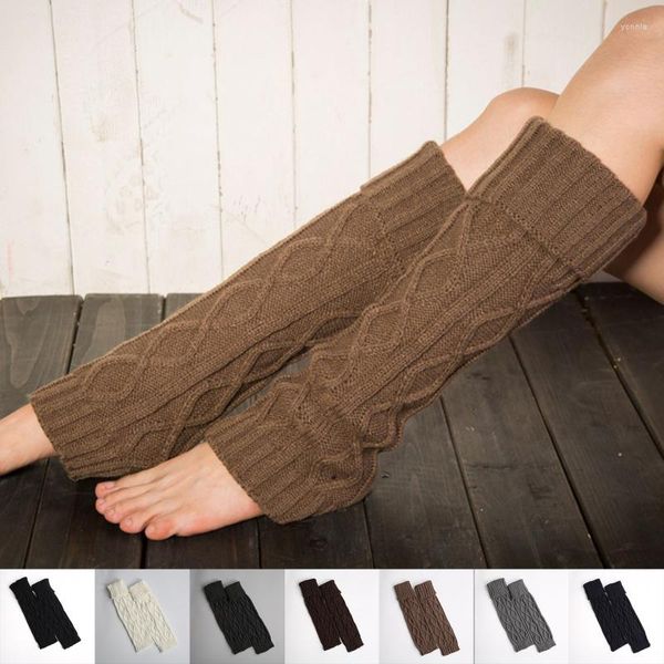 Femmes chaussettes hiver tricoté laine chaud Leggings Vintage Lingge couleur unie thermique élégant longue fourrure 2023