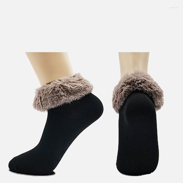 Damensocken, Winter-Plüsch, verdickt, warm, mittlere Röhre, Baumwolle, für Damen, Schneekantenversiegelung, Geschenk