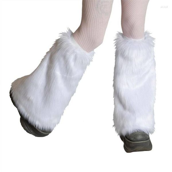 Femmes Chaussettes Hiver Solide Fausse Fourrure Pour Bottes Couleur / Tie-dye Imprimer Moelleux Épais Couvre Botte Poignets Long