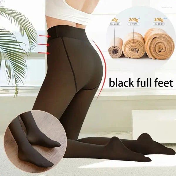 Femmes chaussettes d'hiver collants thermiques leggings sexy slim pantalon translucide vêtements pour femmes