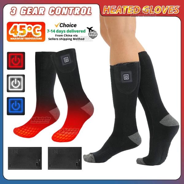 Calcetines de invierno para mujer, calentador térmico con Control calefactable, calentador de pies, esquí eléctrico, senderismo al aire libre