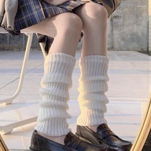 Femmes chaussettes femme allongé jambières femmes Lolita longues dames couvre-pieds tricoté chaud automne hiver sur les poignets de bottes au genou