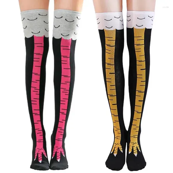 Femmes chaussettes femme Sexy pattes de poulet pieds mignon sur le genou chaussette drôle personnalité bonneterie pied cadeaux confortable doux bas