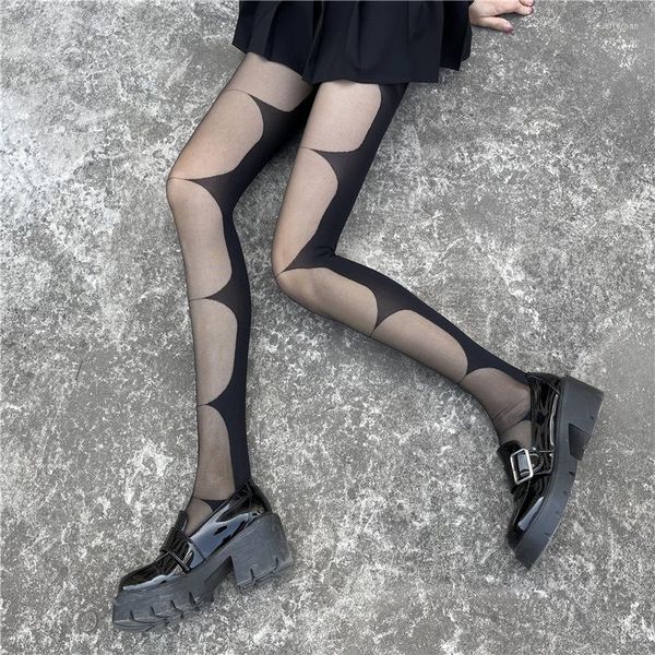 Chaussons de femmes Sexy's Sexy Lolita Collos Body Stocking Nylon Black Fashion Socket gothique gothique pantyhose kawaii fille