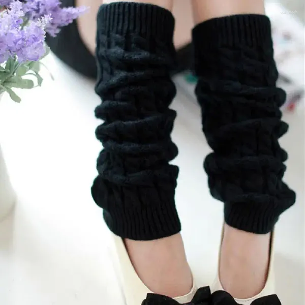 Calcetines de mujer Otoño Invierno tejido acanalado estribo largo suelto alto japonés Lolita dulce chica cubierta de pie puños de bota