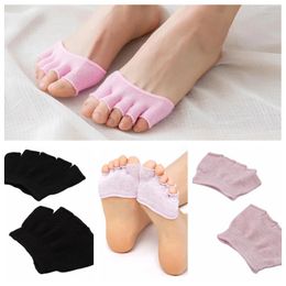 Chaussettes de femmes cinq doigts invisibles minces exposés confortables confortables sans glissement de la femme à moitié poignée talon