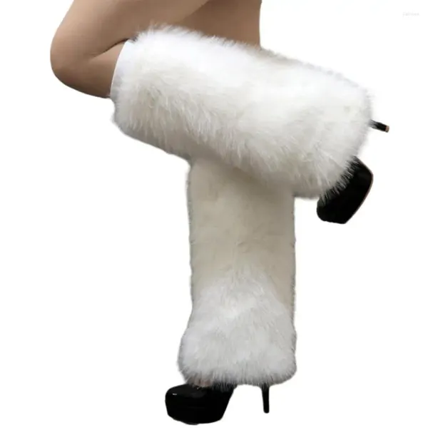 Chaussettes pour femmes imitation des femmes Fur Fur Longue à fourrure à fourrure couvre les accessoires de mode en solide pour l'hiver