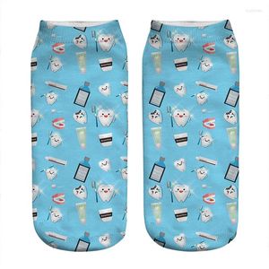 Calcetines de mujer Kawaii divertido patrón Dental fondo mujer Harajuku feliz novedad Linda chica regalo para