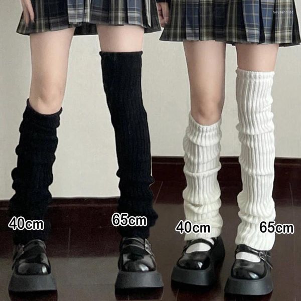 Femmes chaussettes femmes jambières Lolita longue JK collège Style tricoté chaud automne hiver sur genou botte manchettes couvre-pied Cosplay