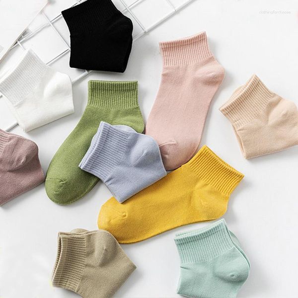 Chaussettes de femmes Spring et été de couleur unie de Colon coréen Version coréenne