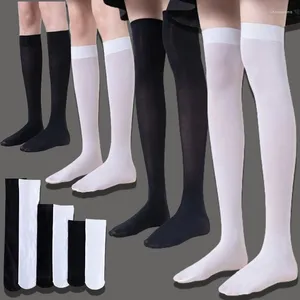 Chaussettes de femmes Sweet Over Knee Girs Sexy Sexy Black Blanc Nylon Coulage High Stockings Legging JK Lolita Cosplay Tills