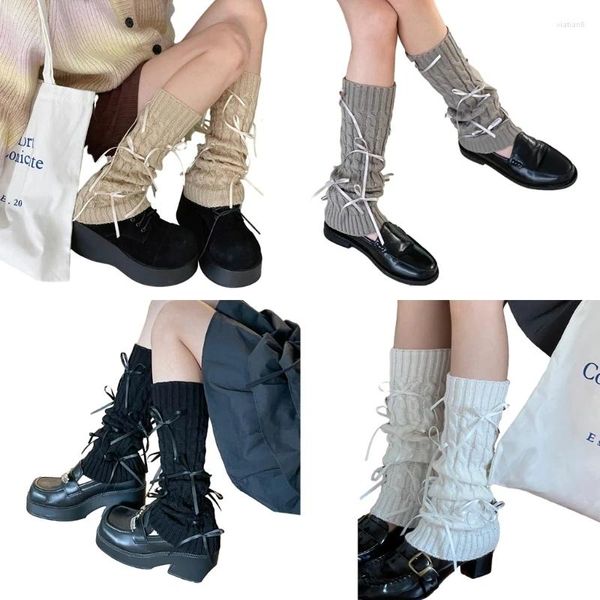 Calcetines de mujer hasta la rodilla, medias gruesas antideslizantes cálidas, vendaje de tobillo tejido, bota de cosplay, pantorrilla, envío directo