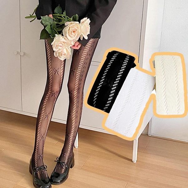 Femmes chaussettes pour femmes en dentelle collants sexy Side sexy cursed bowknot jacquard chouchs bassement de poisson d'été