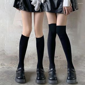 Chaussettes en laine et cachemire pour femmes, bas longs, épais et chauds, genoux, tricotés japonais, Leggings à Tube haut, automne hiver